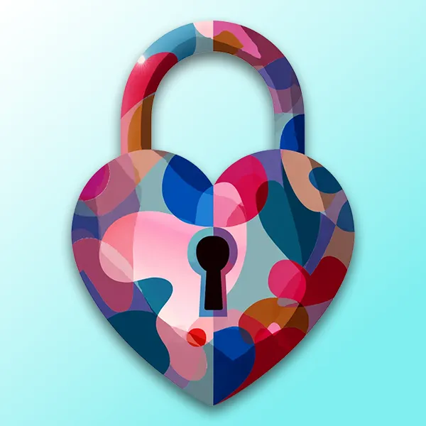 A lock in the shape of a heart