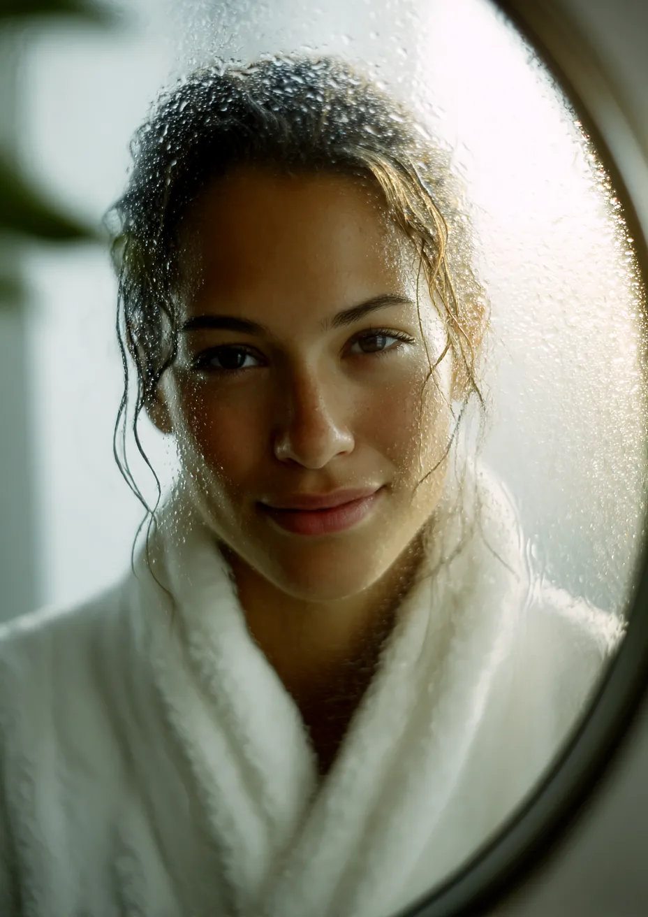 Woman finally seeing her inner beauty